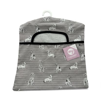 Picture of Dog Peg Bag Grey with dogs design Peg bag New