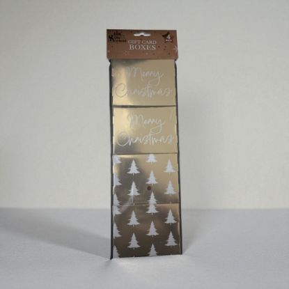 Picture of 4 x Gold christmas gift card boxes merry christmas designs