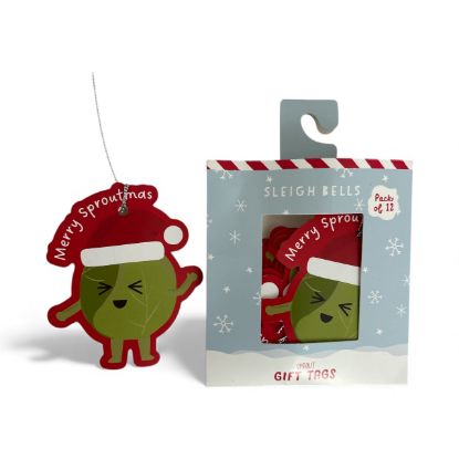 Picture of 12 x Christmas Sprouts Christmas Gift tags, Brussels Sprout Gift tags NEW