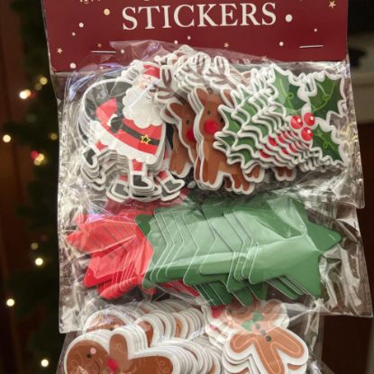 Picture of 80 x Christmas Foam Stickers stars gingerbread man santa reindeer holly