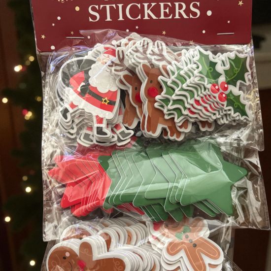 Picture of 80 x Christmas Foam Stickers stars gingerbread man santa reindeer holly