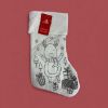 Picture of colour your own christmas stocking Felt stocking Reindeer or Santa Design New