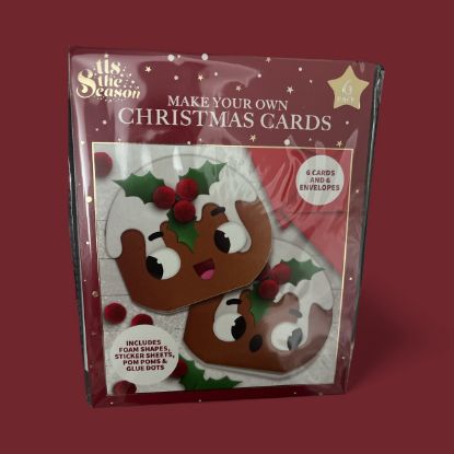 Picture of 6 PACK Make your own Christmas Cards Christmas pudding designs NEW
