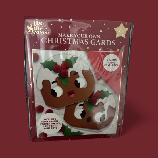 Picture of 6 PACK Make your own Christmas Cards Christmas pudding designs NEW
