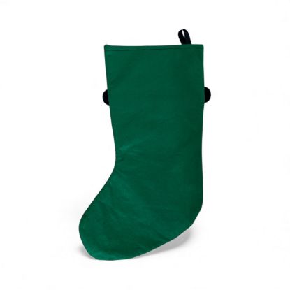 Picture of Cute Gingerbread Man Christmas Stocking Green Felt with Name Label personalise