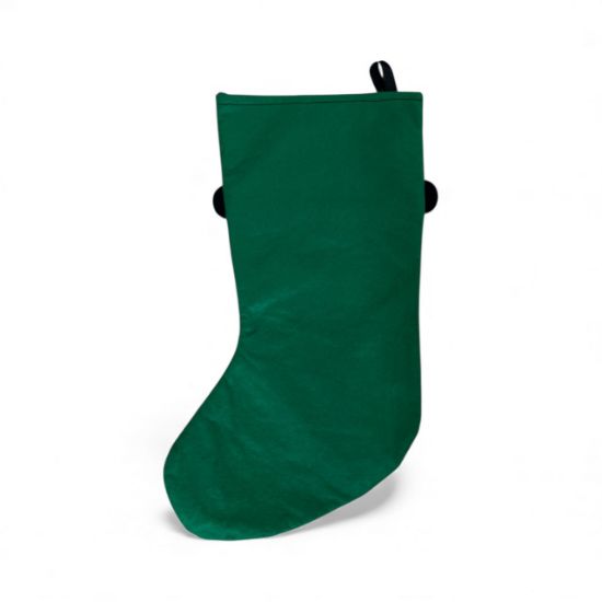 Picture of Cute Gingerbread Man Christmas Stocking Green Felt with Name Label personalise