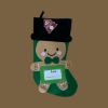 Picture of Cute Gingerbread Man Christmas Stocking Green Felt with Name Label personalise