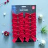 Picture of 12 x red velvet bows christmas velvet bows black card backing , gold in middle