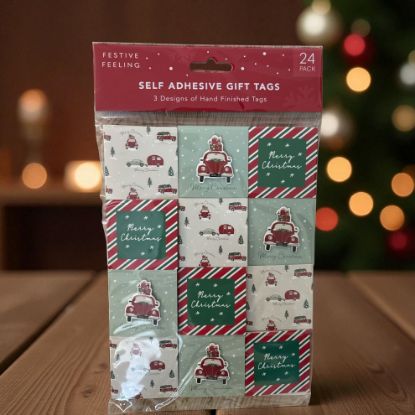 Picture of 24 x self adhesive Christmas gift tags Driving home for Christmas Theme New
