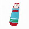 Picture of 1 pair Christmas Socks one size blue snpwman design