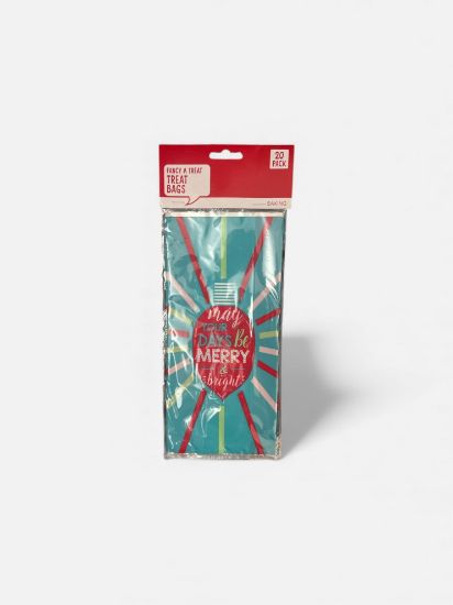Picture of 20 x christmas treat bags blue may your days be merry and bright