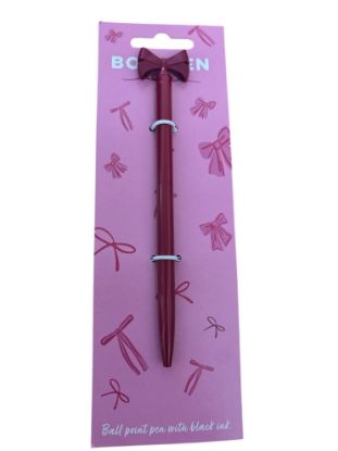 Picture of dark pink  bow Pen Novelty pink bow pen New