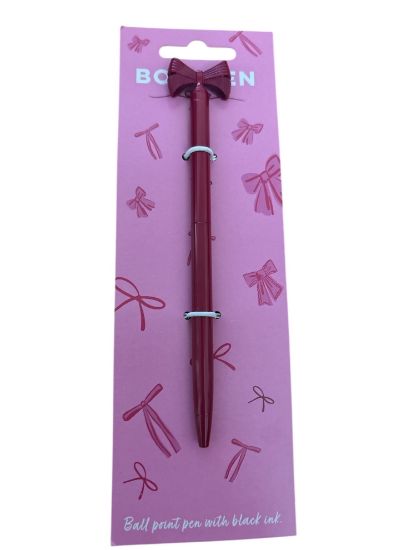Picture of dark pink  bow Pen Novelty pink bow pen New