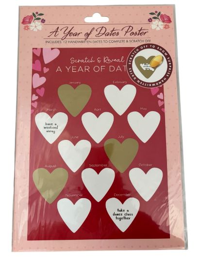 Picture of Valentines Day A Year of Dates Personalisable Scratch Off Poster New