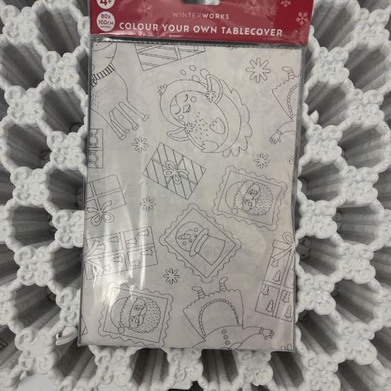 Picture of Colour Your Own Christmas Tablecloth 80 x 160cm New