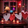 Picture of valentines day banner 3m HEART BUNTING Pink Glitter Red deisgn New