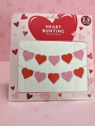 Picture of heart bunting 2.5m paper heart bunting pink and red hearts design valentines day banner