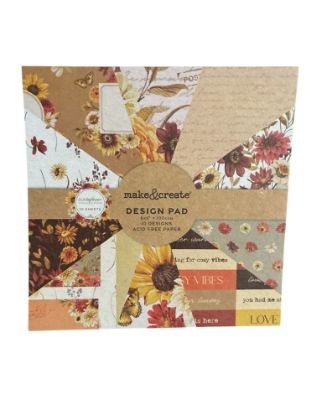 Picture of 30 sheets Autumnal Wildflower Design Pad: 6 x 6 Inches 10 designs