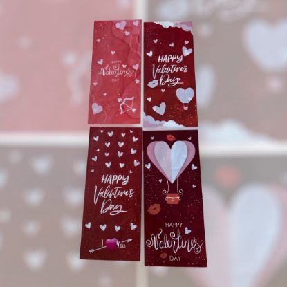 Picture of 12 x Hearts Cello Cellophane Loot Gift Party happy Valentine's Day & gold ties