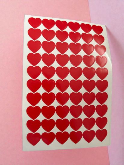 Picture of 60 x red heart stickers valentines day stickers NEW
