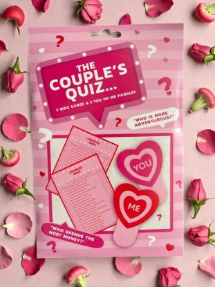 Picture of Valentine’s Day Couple’s Quiz 2 quiz cards + you & me paddles New Boxed