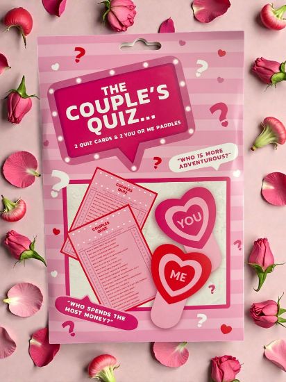 Picture of Valentine’s Day Couple’s Quiz 2 quiz cards + you & me paddles New Boxed