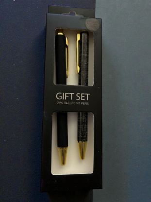 Picture of 2 x Fathers day Pens Gift Boxed Set New Black and grey tartan pens