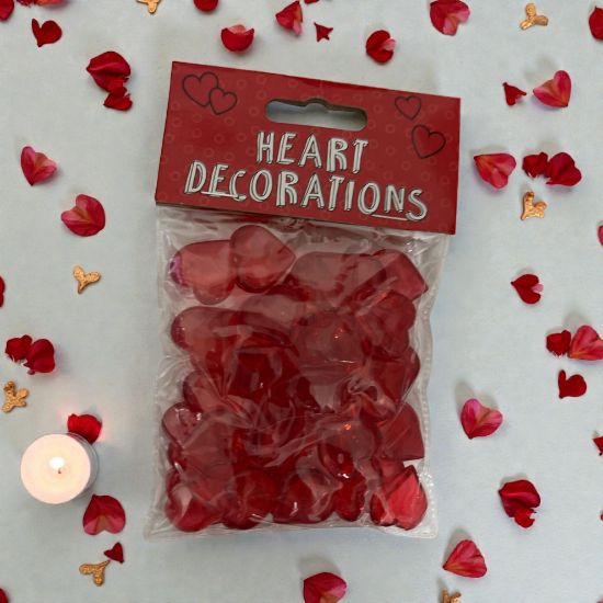 Picture of Valentine's Acrylic Heart Decorations 75g valentines day table decorations New
