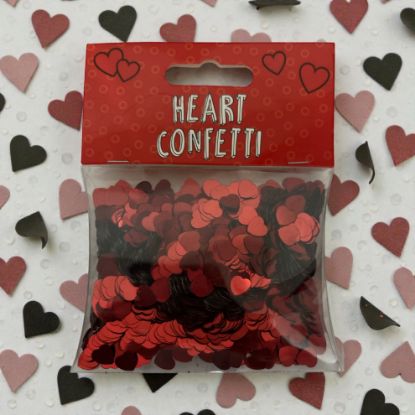 Picture of Valentines Day Table Confetti Valentines Red Heart Confetti Metallic NEW