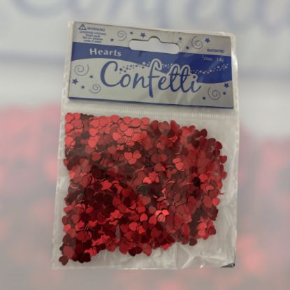 Picture of 6mm red Hearts Confetti 14g red heart confetti