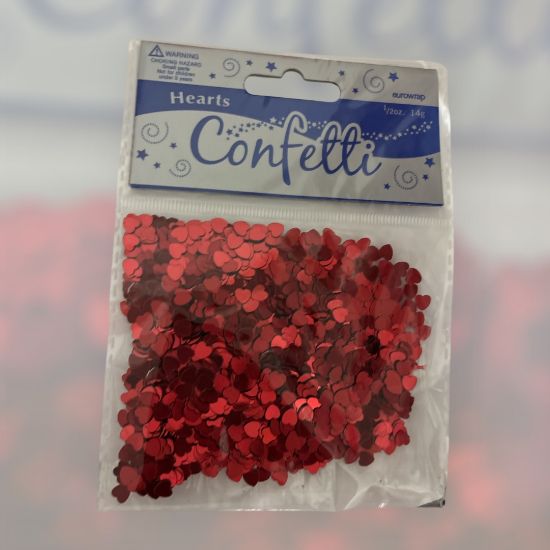 Picture of 6mm red Hearts Confetti 14g red heart confetti