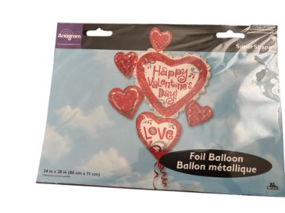 Picture of large VALENTINES DAY HELIUM FOIL BALLOON - RED LOVE HEARTS Supershape 34 x 28 inches