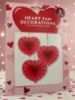 Picture of 3 x RED valentines day  Love Heart Fan decorations Valentines Days Decoration NEW paper heart fans