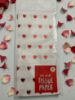 Picture of Valentines day heart foil tissue paper 3 sheets white with red foil hearts design New