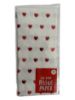 Picture of Valentines day heart foil tissue paper 3 sheets white with red foil hearts design New