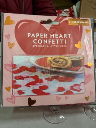 Picture of paper heart confetti red and pink paper confetti Valentines Day confetti table decorations New