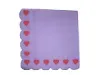 Picture of 15 x Paper Party Napkins red Love Hearts on mauve napkins new valentines day napkins