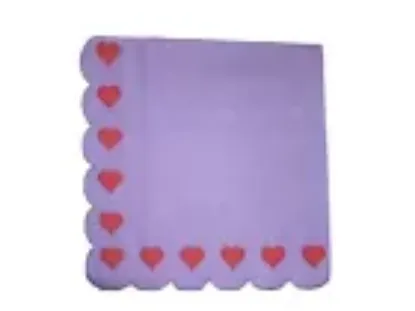 Picture of 15 x Paper Party Napkins red Love Hearts on mauve napkins new valentines day napkins