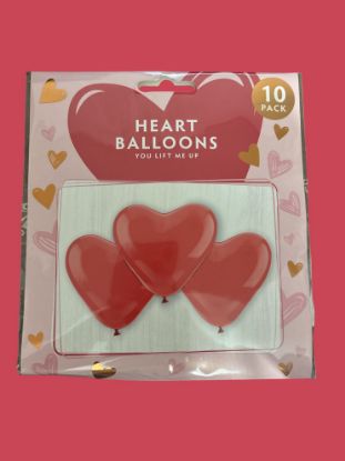 Picture of 10 X Red Heart Love Balloons Valentine's Day balloons red heart balloons NEW