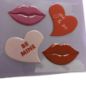 Picture of 4 x Valentines day stickers leather stickers Lips Be mine and you & Me NEW