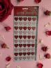 Picture of 50 x Valentine's Day Glitter Heart Stickers Self Adhesive Red heart stickers