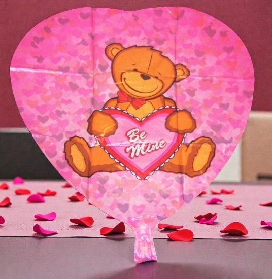 Picture of Bear Heart Shaped Be Mine 18 inch Foil Balloon New Valentines day Balloon