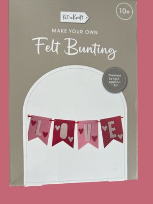 Picture of Make Your Own Felt Bunting spells LOVE - valentines day bunting pink