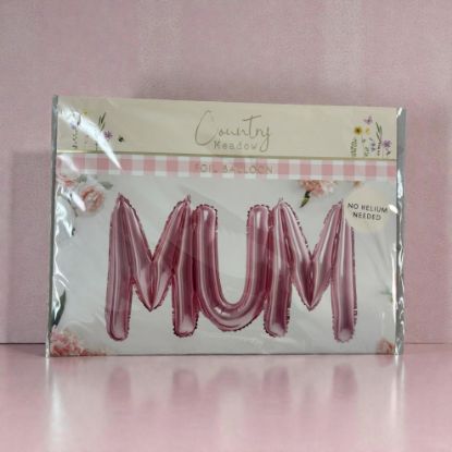 Picture of MUM Foil Balloon Mothers day Balloon PINK MUM Letters NEW No helium needed 38 x 68 cm approx