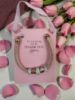 Picture of Thank you mothers day bracelet on pink white stripy ribbon