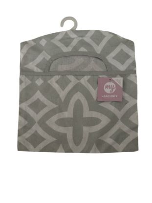 Picture of grey and white peg bag geometric design