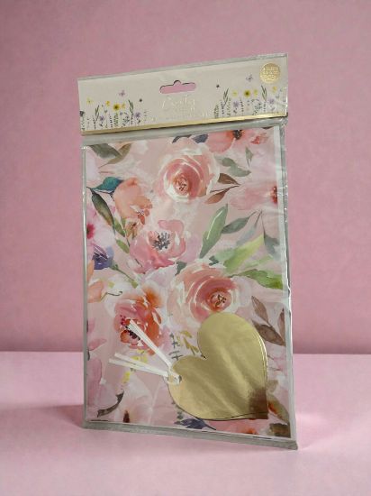 Picture of mothers day Gift wrap set 2 sheets 2 tags country meadow flowers design