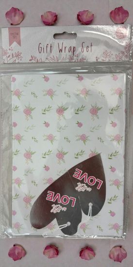Picture of mothers day gift wrap wonderful mum pink stripes  just for you gift tags