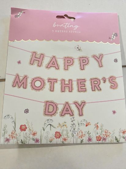 Picture of 3 metres Happy mothers day bunting banner New pink letters