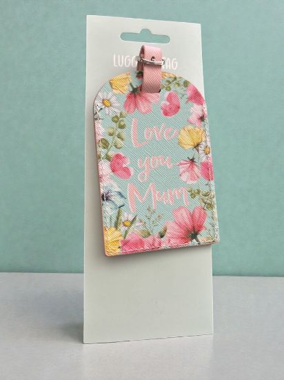 Picture of love you mum luggage tag mothers day gift  New pretty flowers design